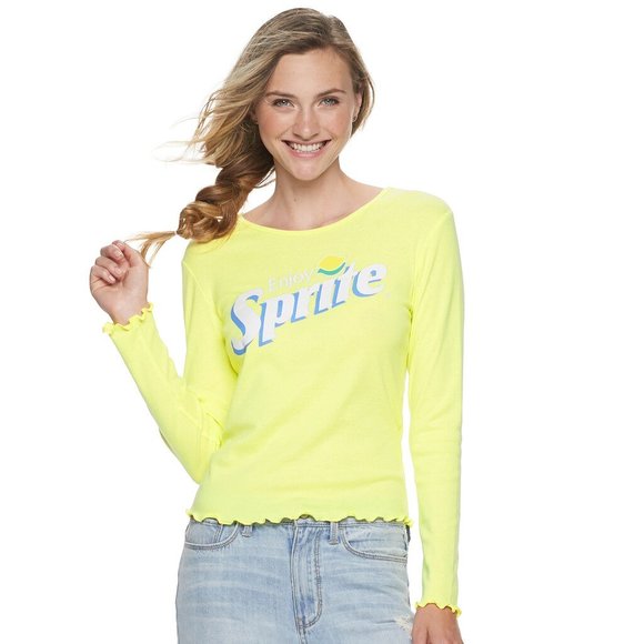New! Enjoy Sprite Lemon-Lime Soda Long Sleeve T-Shirt - Picture 3 of 3